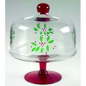  GORHAM HOLIDAY FESTIVE HOLLY BERRIES CAKE DOME