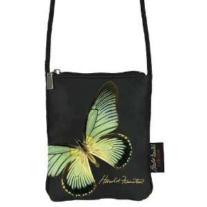  Slim Shoulder Bag   Green Butterfly Image on Both Sides 