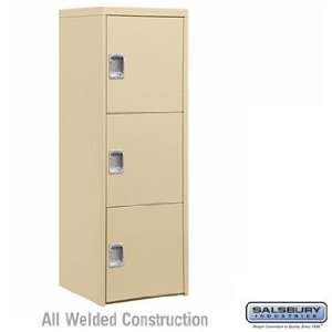 Welded Industrial Storage Cabinet   Three Doors   72 Inches High   24 