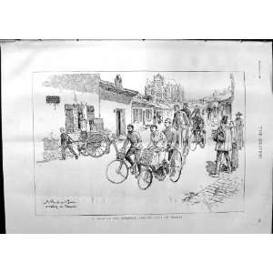  1888 Tour Pickwick Cycling Club France Men Street Scene 