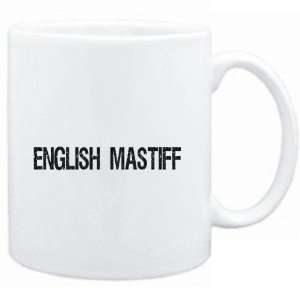  Mug White  English Mastiff  SIMPLE / CRACKED / VINTAGE 