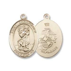St. Christopher / Marines Military Gold Filled St. Christopher/Marines 
