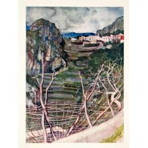 com 1907 Color Print Art Road Ravello Italy City Europe Travel Valley 