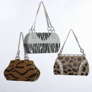   of 12 Fashion Avenue Animal Print Handbag Purse Christmas Ornaments 3