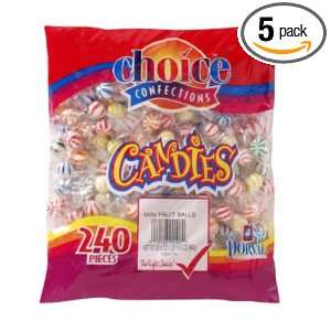Choice Confections Mini Fruit Balls, 240 Count (Pack of 5)  