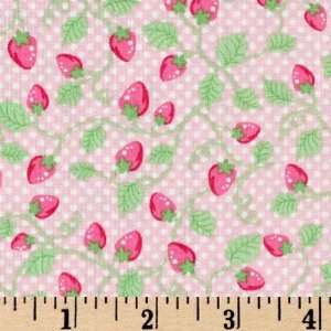  44 Wide Sweet Cakes Tossed Strawberries Pink Fabric By 