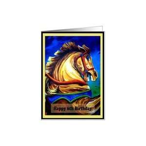   6th Birthday   Carousel Horse Digitally Painted Card Toys & Games