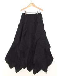 Boutique Girls Long Silky Petal Skirt, black