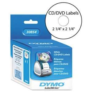  DYMO 30854   CD/DVD Labels, 2 1/4in dia, White, 160/Box 