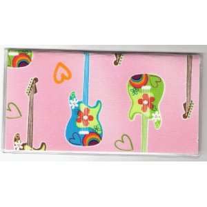   Cover Savings Account Cover Made with Rocking Guitar Music Pink Fabric