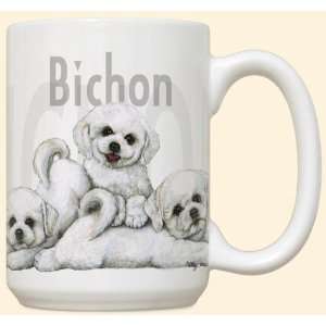  Bichon Frises Puppy Puppies Large 15oz Ceramic Mug 