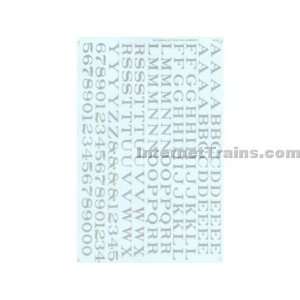  Microscale O Scale Alphabets & Numbers Decal Set   Railroad 