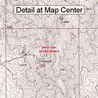   Topographic Quadrangle Map   West Gate, Nevada (Folded/Waterproof