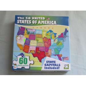   50 United States of America Jigsaw Puzzle   60 Pieces Toys & Games