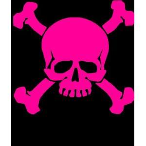  Skull and crossbones biker skater 6 pink Vinyl Decal Sticker 