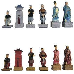  Qin Terra Cotta Army Hand Painted Polystone Chess Pieces 