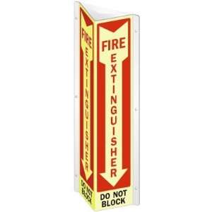  Fire Extinguisher Do Not Block (Arrow) Glow Alumm Projg 