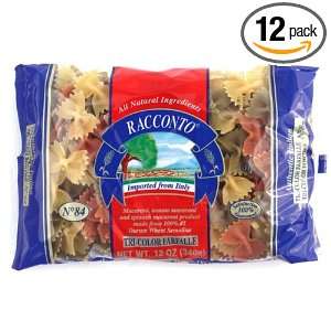 Racconto Tri  Color Farfalle/Bow Ties, 12 Ounce Packages (Pack of 12)