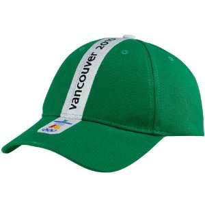 Vancouver 2010 Winter Olympics Green Center Stripe Adjustable Hat 