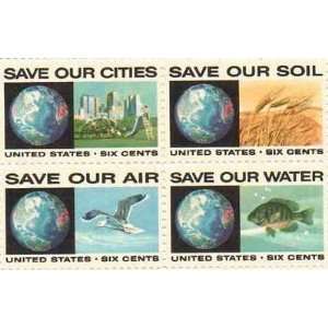  Anti Pollution Set of 4 x 6 Cent US Postage Stamps NEW 