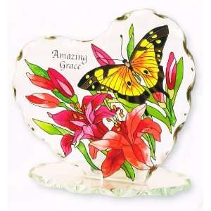  Butterflies & Lilies   Candle Holder by Joan Baker