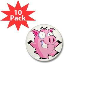  Mini Button (10 Pack) Pig Cartoon 