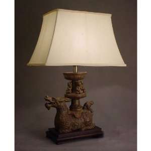 Porcelain Dragon Boat Table Lamp with Shade