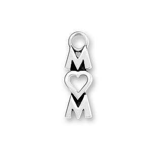    Sterling Silver Charm Pendant Mom Mothers Day Word Heart Jewelry