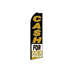  CASH FOR GOLD (Ca$h) Feather Banner Flag (11.5 x 3 Feet 