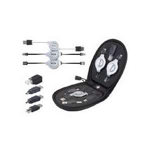  7 in 1 Retractable Cable Travel Kit,w/ Adapter,Black 