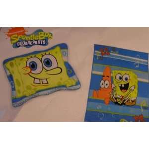  SpongeBob Twin Micro Raschel Blanket/Sham Set   62in X 