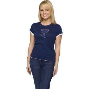  St. Louis Blues  Navy  Womens Logo Premier Too Layered 
