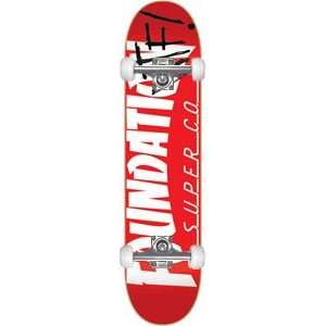 Foundation Thrasher Wtf Skateboard   8.37 Red/White w/Raw Trucks 