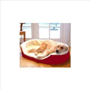  Lounger Orthopedic Dog Bed Fabric Red, Size Large (24 x 