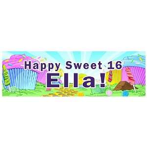  Candy and Cupcake Dreams Personalized Banner 18 Inch x 54 