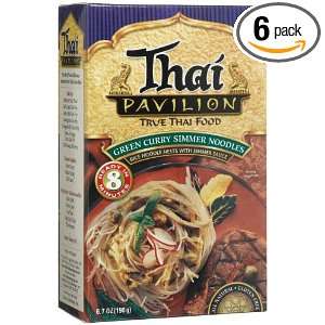 Thai Pavilion Green Curry Simmer Noodles, 6.7 Ounce Boxes (Pack of 6 