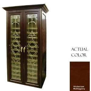   Wine Cellar With Cornice   Glass Doors / Mahogany Cabinet Appliances