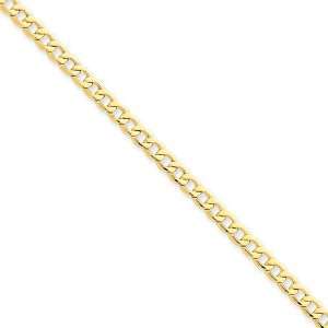  14k 4.3mm Semi Solid Curb Link Chain Length 7 Jewelry