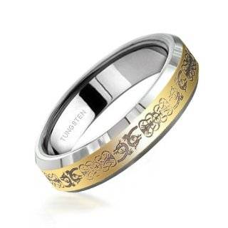  Gold Inlay Celtic Tungsten Carbide Wedding Band Ring 9mm Sz 6.0 SN#001