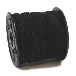  3mm Real Suede Lace Cord String (By the Yard) BLACK Arts 