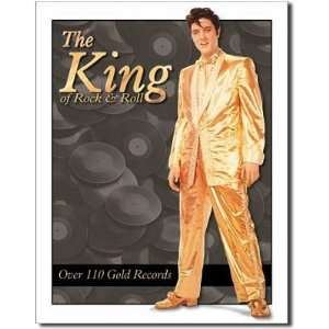   Presley The King of Rock and Roll Gold Suit Retro Vintage Tin Sign