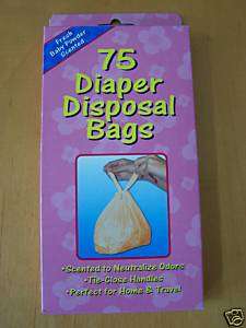 Brand New 75 Pc Disposable Scented Plastic Diaper Bags  