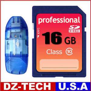   Speed 16GB Class 10 SD HC (SDHC) C10 Card W/ 7in1 Card Reader  