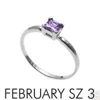 sterling silver CHILDS FEBRUARY BIRTHSTONE RING SZ 3  