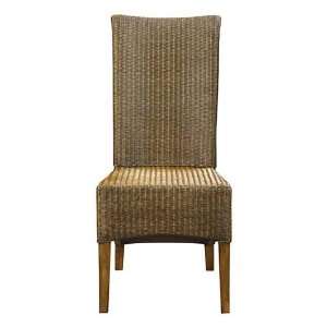  Woven Loom Chair Antique Brown Finish Furniture & Decor