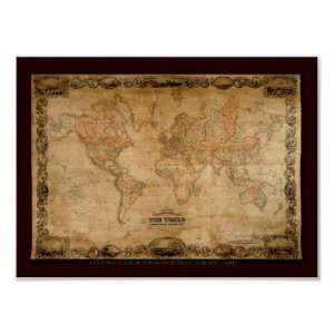  Coltons Old World Map C1847 Poster