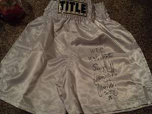   Maravilla Martinez Signed Title Boxing Trunks with proof  