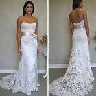 100% New White Lace Soft Wedding Dress Party Bridesmaid Evening Gown 