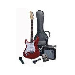 SX RST 3/4 LH CAR Red Left Handed Short Scale Guitar Package with Amp 