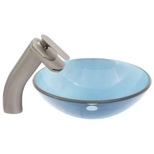 com Geyser Arctic Bathroom Glass Vessel Sink and Brushed Nickel Cobra 